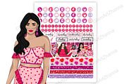 Galentines Stickers 2,25x1,5, a Stationery Template by GlamArtZhanna (Thumbnail 4 of 6)
