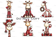 Whimsical Christmas Giraffe Clipart, an Illustration by Craft Nest (Thumbnail 2 of 8)