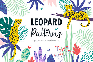 Leopard Patterns & Cards & Clip Arts