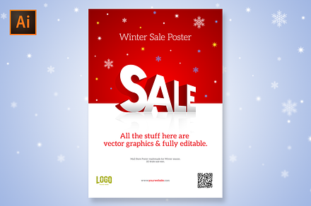 Mall Store Sale Poster 3D Logo