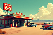 6 Retro Route 66 Gas Station Photos, an Industrial Photo by adenpinkstore (Thumbnail 7 of 7)