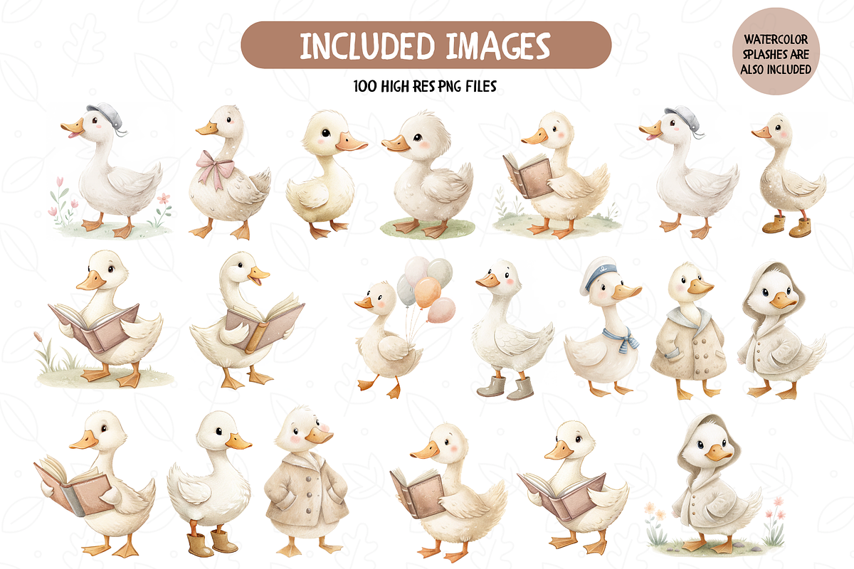 Silly Goose Clipart, Vintage Goose, an Illustration by TatiMockup (Photo 4 of 7)