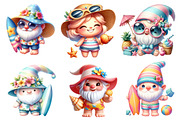 Kawaii Summer & Beach Gnome Clipart., a Graphic by CitraGraphics (Thumbnail 3 of 3)
