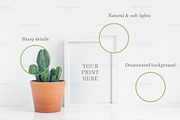 8x10 white frame mockup succulents, a Print Template by Grace White (Thumbnail 3 of 4)