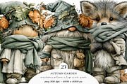 Whimsical Autumn Garden Clipart, a Transportation Illustration by SinaCreation (Thumbnail 1 of 7)