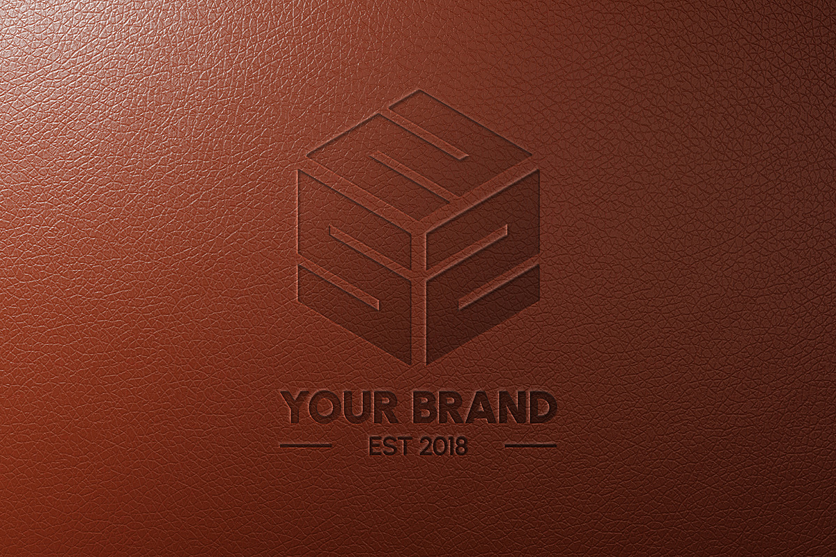 Leather Emboss Logo Mockup, a Merchandise Mockup by VanillineGraph (Photo 2 of 4)