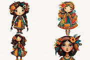 Whimsical Quirky Girl Clipart Bundle, a Person Illustration by BusyDaydesign (Thumbnail 6 of 9)