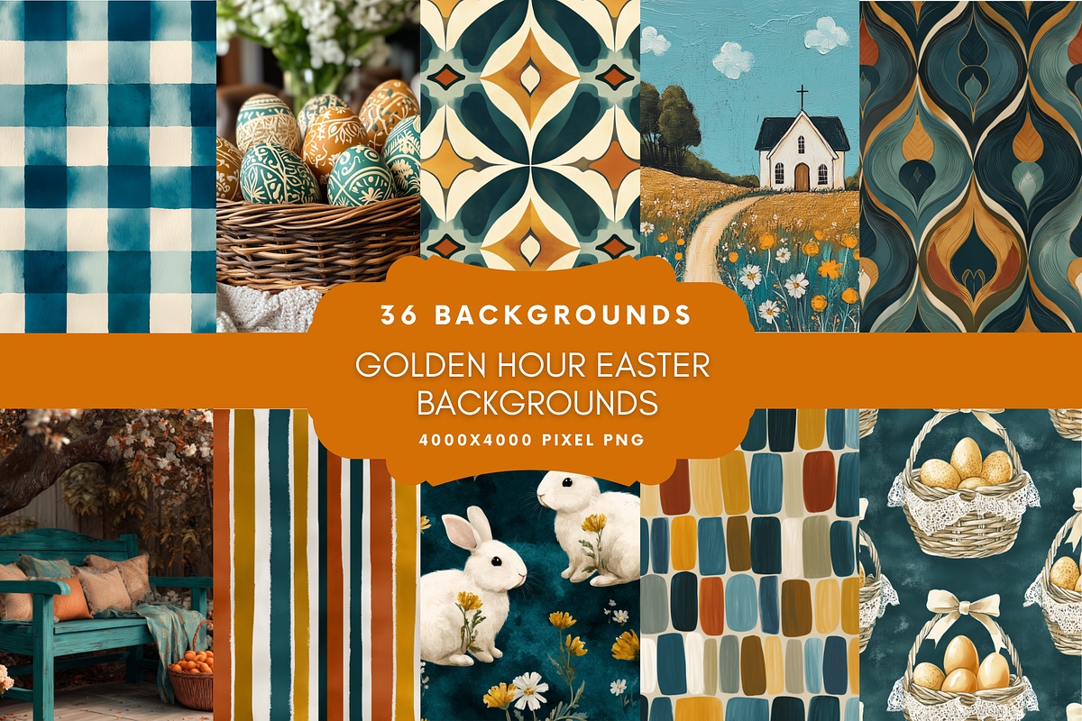Golden Hour Easter Backgrounds, a Graphic by NadiaTheronArt (Photo 1 of 4)