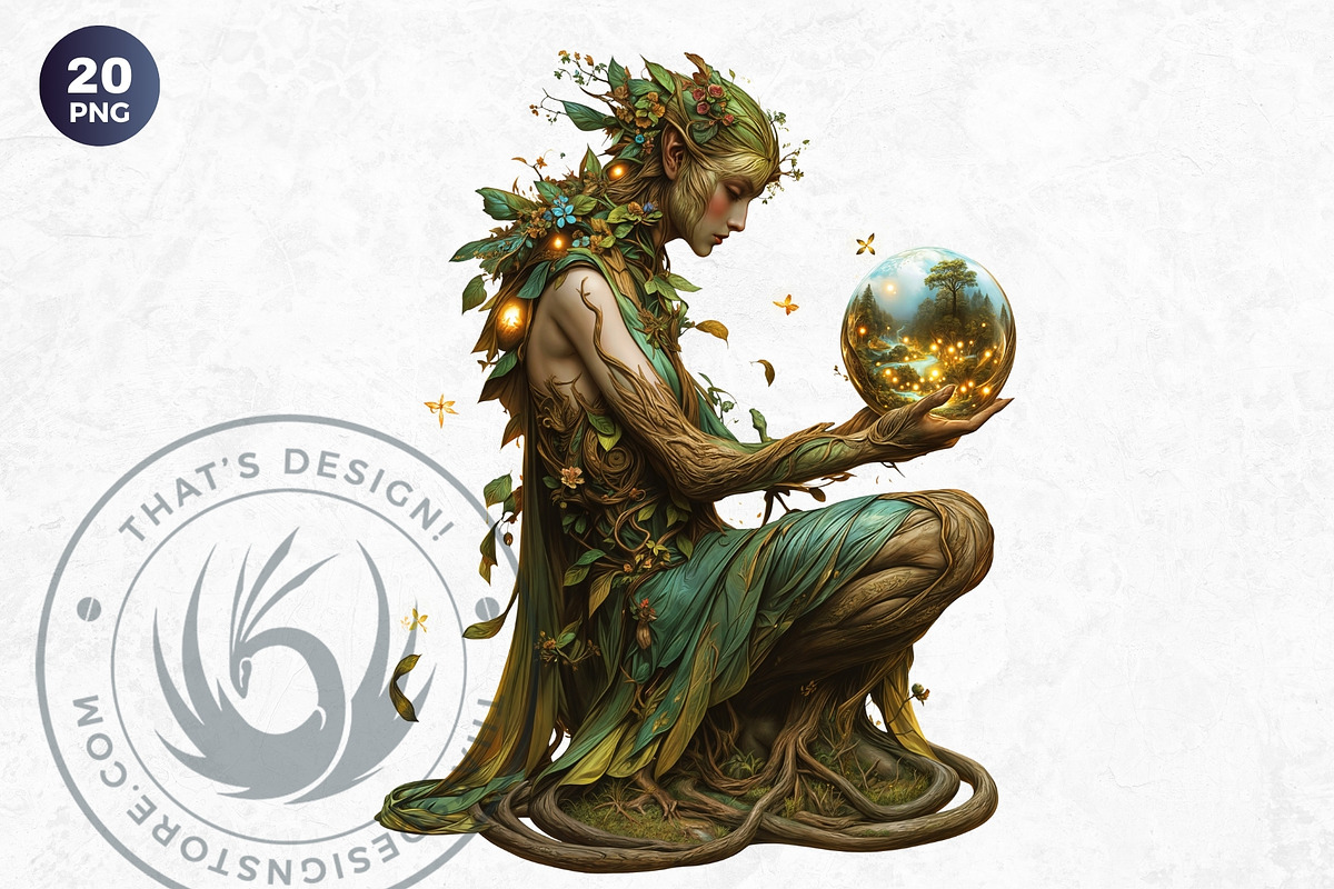 Mystic Dreamweaver Clipart Set, a Person Illustration by ThatsDesign Art (Photo 5 of 9)