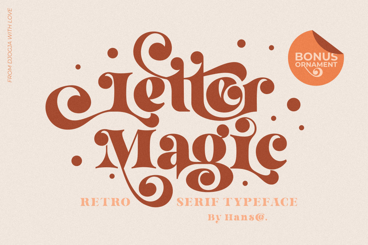 Letter Magic - Retro Serif Font, a Serif Font by HansCo Studio (Photo 1 of 11)
