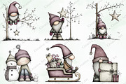 Whimsical Christmas Gnome Clipart, an Illustration by Creative Art (Thumbnail 4 of 10)