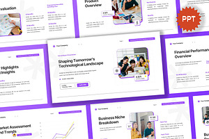 White Modern Annual Report PPT, a Presentation Template by Aiyari Graphic