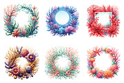 Watercolor Coral Reef Frames PNG, an Illustration by SinaCreation (Thumbnail 2 of 5)