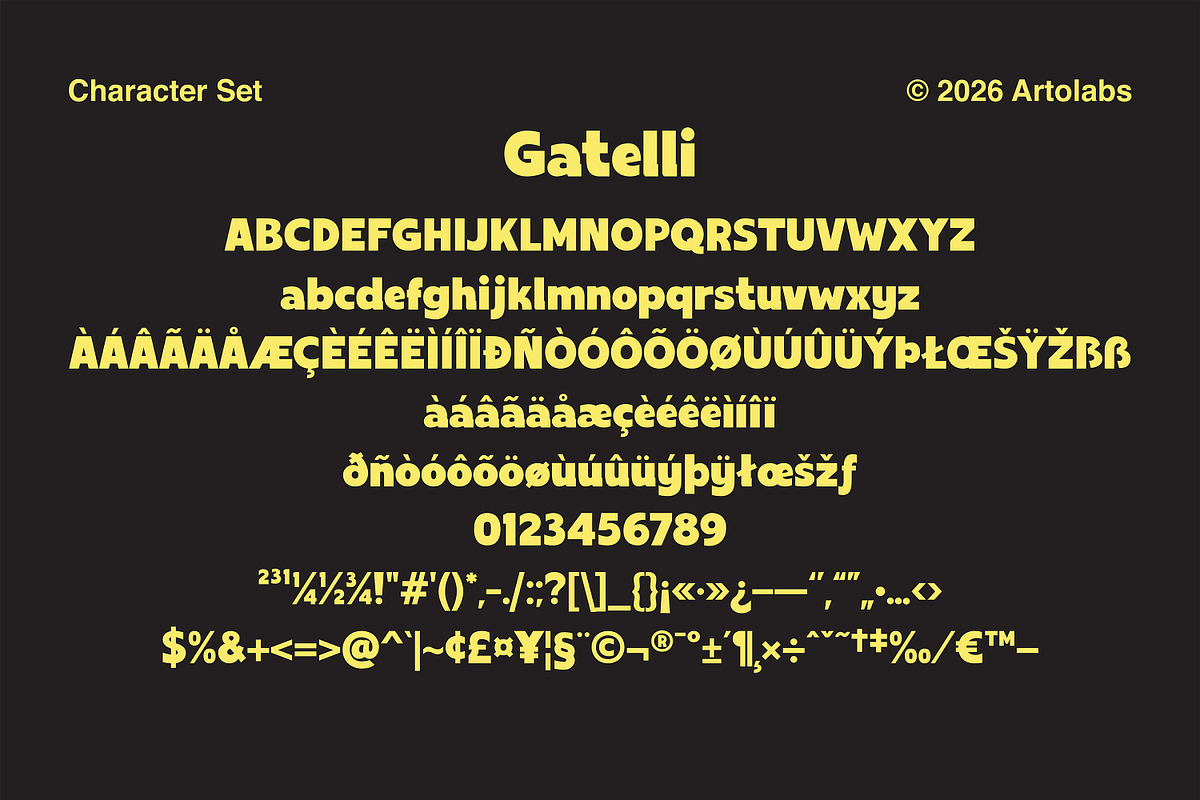 Gatelli | A Bold Geometric Sans Font, a Sans Serif Font by Artolabs (Photo 4 of 9)
