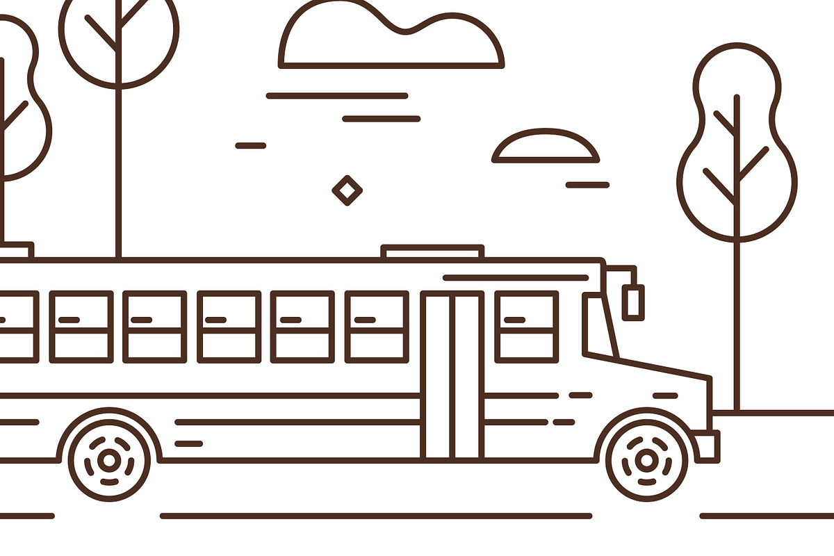 School bus line art, an Education Illustration by Good Studio (Photo 3 of 4)