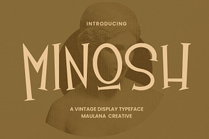 Minosh Vintage Display Typeface, a Serif Font by Maulana Creative