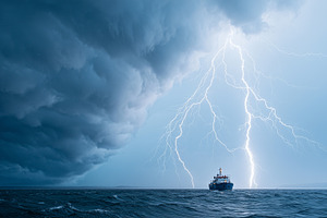 Powerful lightning storm strikes, a Nature Photo by MistyDay
