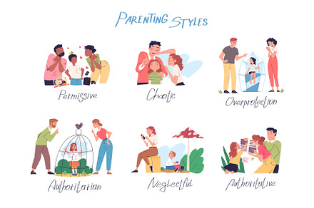 Parenting styles. Parents discipline, a Graphic by Stock-Smart-Start