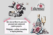 Victorian Gothic Wedding #1 Cliparts, a Seasonal Illustration by EdeniaArtStudio (Thumbnail 4 of 10)