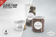 Clear Cans with Pull Tabs Mockup, a Packaging Mockup by INCDesign (Thumbnail 1 of 15)