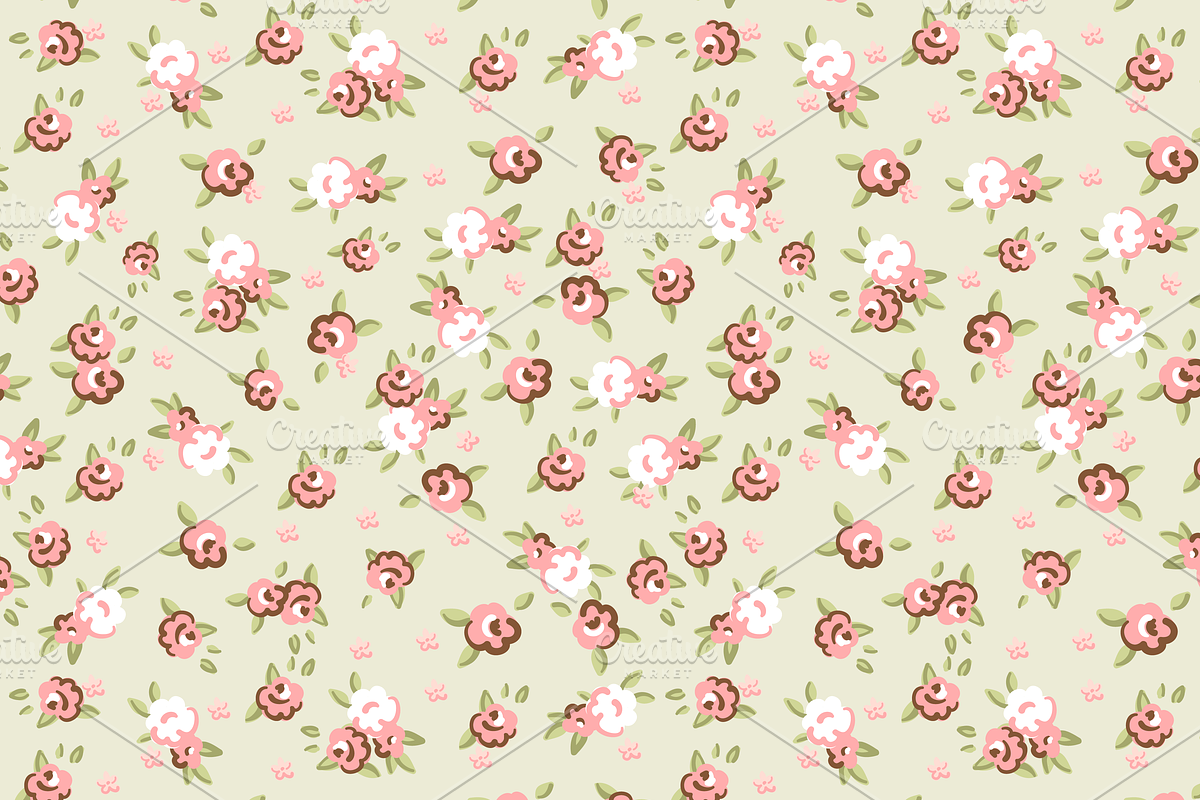 Shabby Chic Rose Digital Patterns preview 2