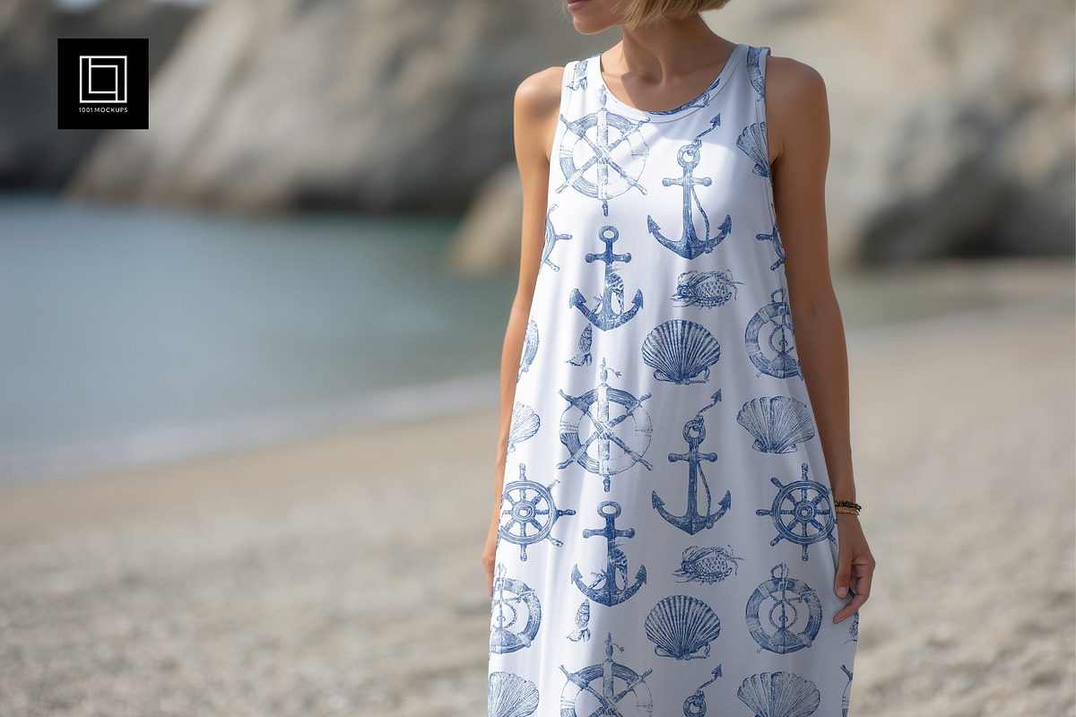 Sleeveless Summer Maxi Dress Mockup, a Shirt Mockup by 1001 mockups (Photo 1 of 9)