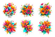 Whimsical spring daffodil flowers, an Illustration by SinaCreation (Thumbnail 3 of 11)