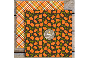 Autumn Fall Pumpkin Digital Papers