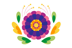 Mexican traditional flower. Ethnic, an Object Illustration by the8monkey