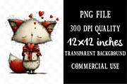 Valentine Fox Clipart, an Illustration by Designking (Thumbnail 4 of 5)