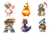 Watercolor Halloween Ducks Clipart, an Illustration by Daily.Designs (Thumbnail 2 of 5)