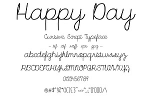 Font Happy Day Cursive Script Cute!, a Script Font by PageLightStudios
