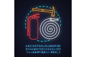 Fire Department Neon Light Icon