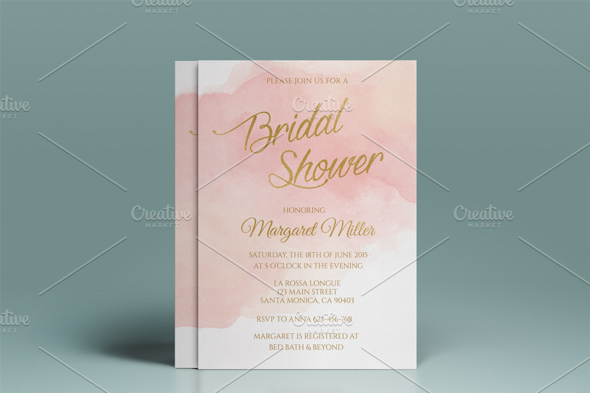 Pink watercolor bridal shower, an Invitation Template by annago (Photo 1 of 2)