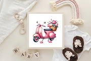 Pink Scooter Clipart, an Illustration by DreamArtGraphic (Thumbnail 5 of 6)