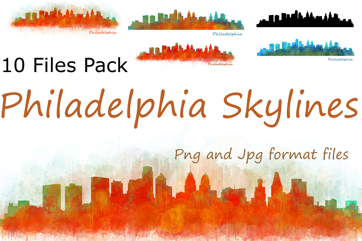 10 x Files Pack Philadelphia Skyline, an Illustration by HQPhoto Store (Photo 1 of 6)