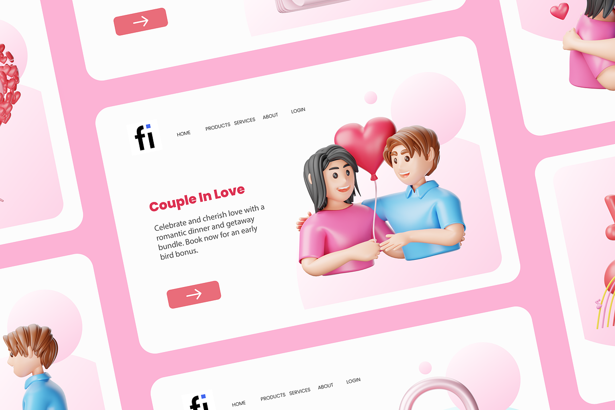 3D Love Icons, an Object 3D Model by Flat Icons (Photo 5 of 8)