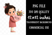Enjoy Mother's Day girl Clipart, an Animal Illustration by Designking (Thumbnail 4 of 5)