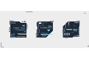 Abstract futuristic frames set, an Illustration by SkyVectors