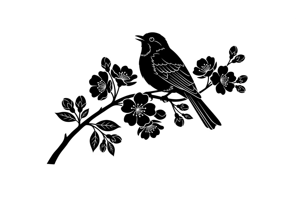 Bird Branch Silhouette Bundle, an Illustration by yasushie (Photo 30 of 31)