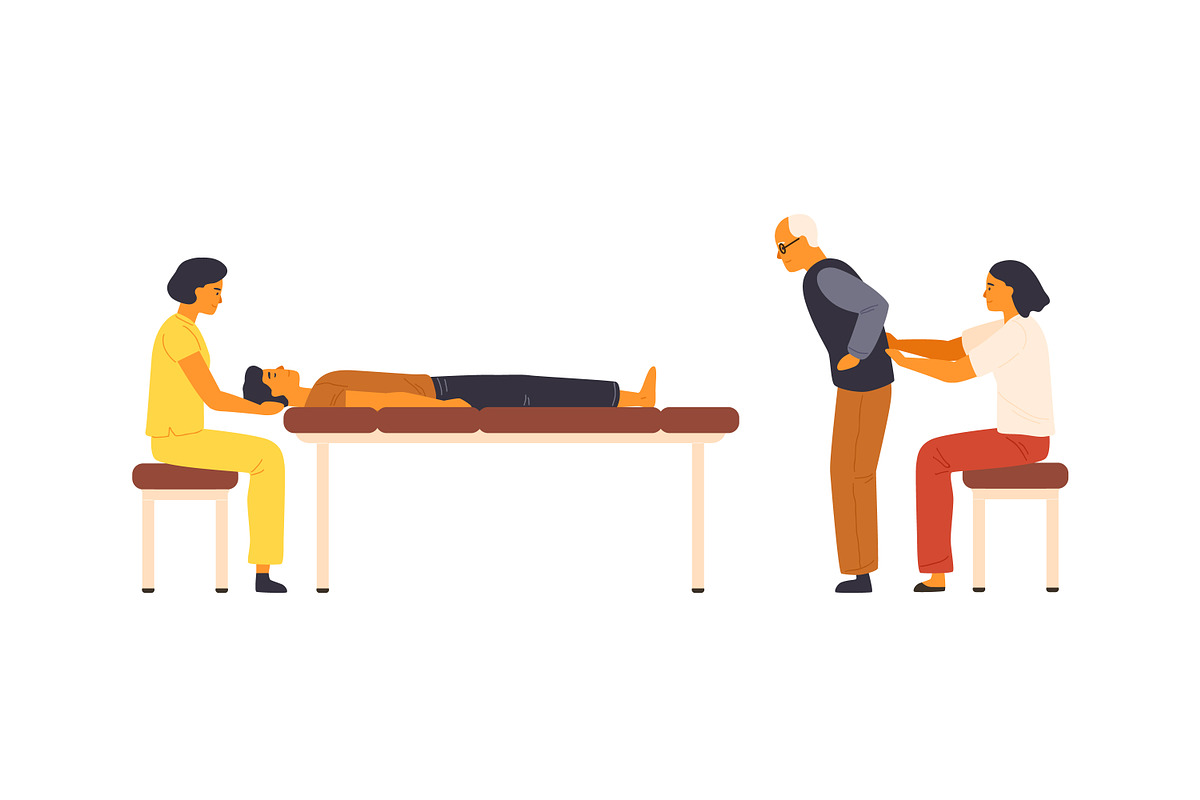 Chiropractor, osteopath set, a Healthcare Illustration by Good Studio (Photo 3 of 4)