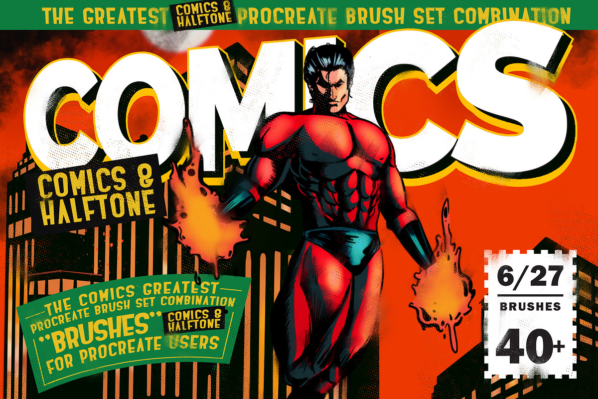 Comics & Halftone: Procreate Brushes, a Brush Add-On by Leonard Posavec (Photo 1 of 5)
