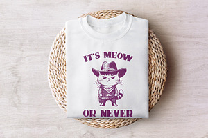 Meowdy Cute Cat PNG, It's Meow Or