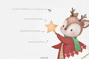 Forest Christmas Watercolor Clipart, an Illustration by Gau Silva Studio (Thumbnail 3 of 4)