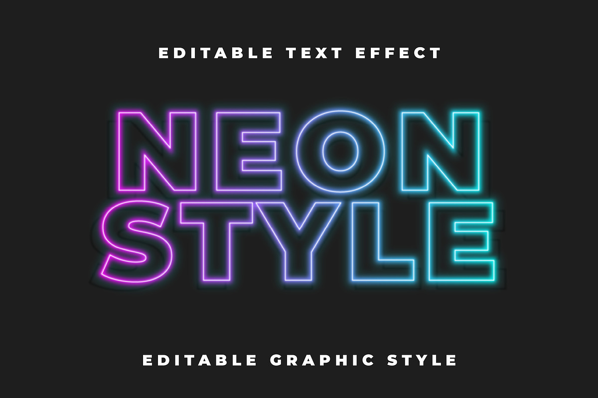 Glowing Outline Bold Text Effect