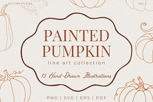 Painted Pumpkin | Pumpkin Line Art