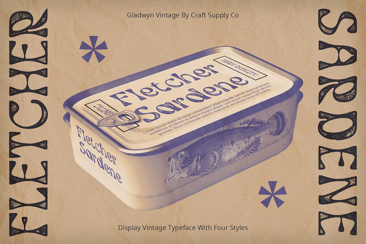 Gladwyn Vintage, a Sans Serif Font by Craft Supply Co. (Photo 6 of 8)
