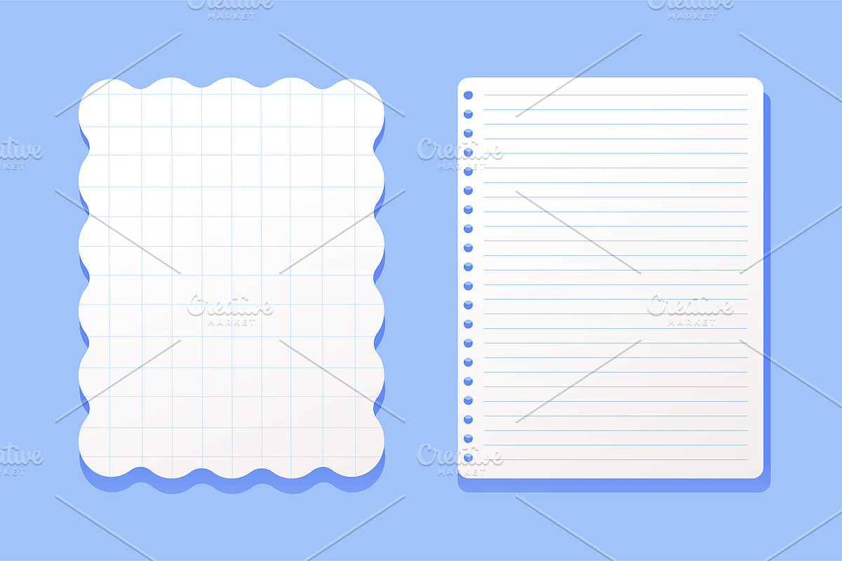 Empty sheets of notepad paper, a Decorative Illustration by Elen_Art