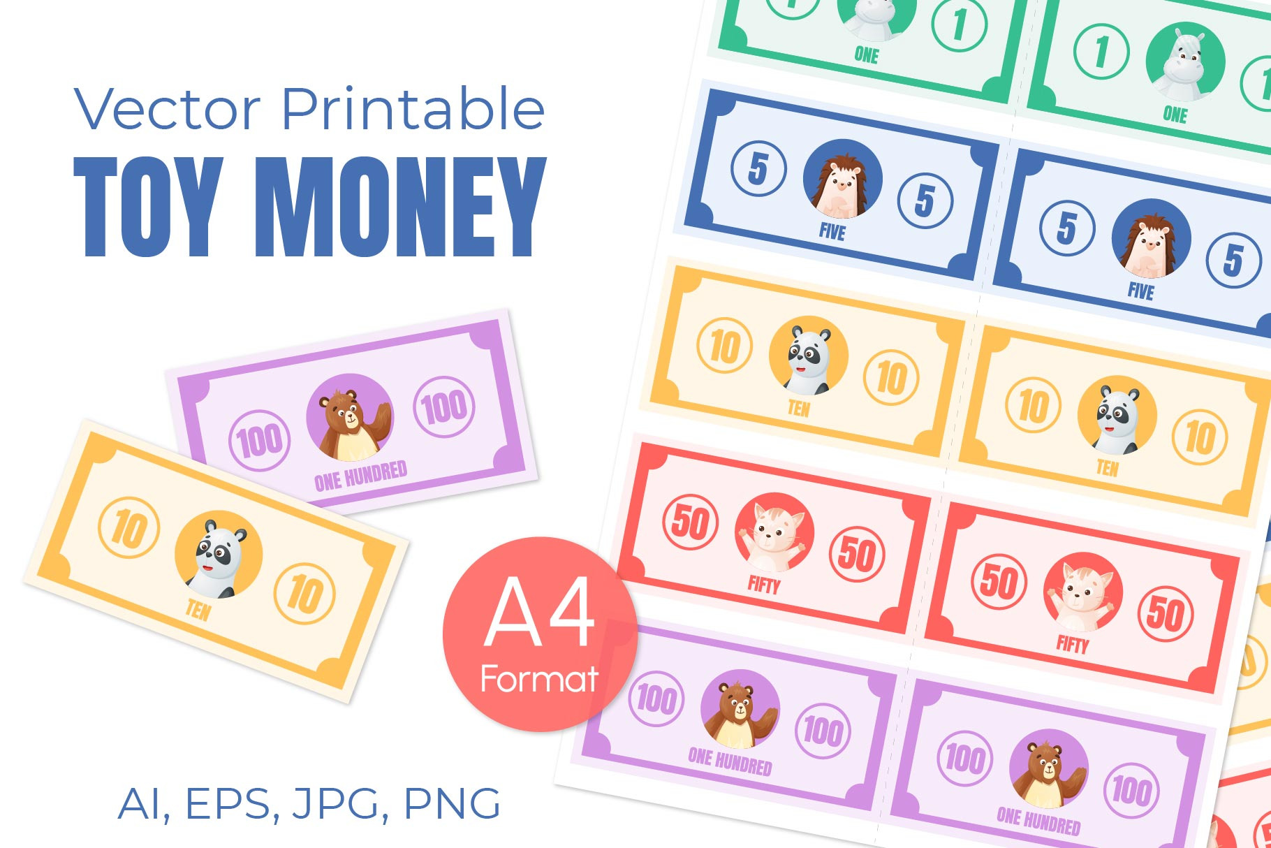 Toy Money Printable by Eekaystore | Creative Market