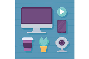 webcam computer icons, a Technology Illustration by studiogstock